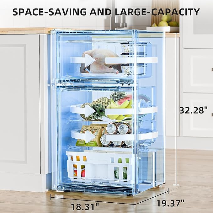 Antarctic Star Compact Refrigerator with Freezer,2 Door Mini Fridge,Adjustable Shelf,Adjustable Thermostat,for Bedroom,Office,Dorm,Kitchen,3.2 Cu.Ft.GREY