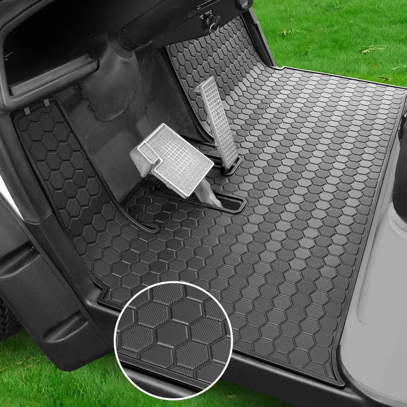 Yamaha Drive G29 Golf Cart Full Coverage Floor Liner Mat, Only Fits Yamaha Drive (Gen1), G29, YDR, Adventurer (2007-2016), Upgraded Non-Slip, 8MM Thick Rubber Floor Mats, Black Trim