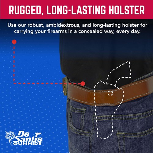 DeSantis Wild Hog Hybrid Revolver Holster - Hybrid Revolver Holster, OWB Holster compatible with Colt Anaconda 4", Dan Wesson 44VH 4", Ruger Redhawk 4", S&W N Frame 4", Classic Hunter - Ambidextrous