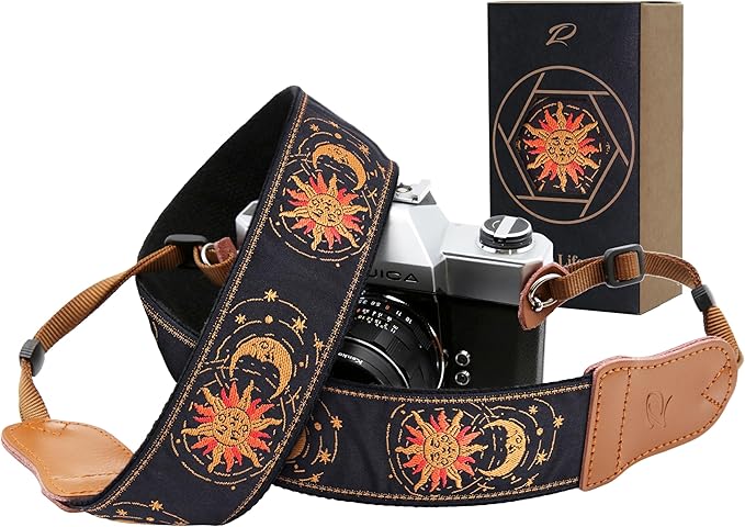 Padwa Lifestyle Helios Moon God Camera Strap -2" Double Layer Cowhide Ends