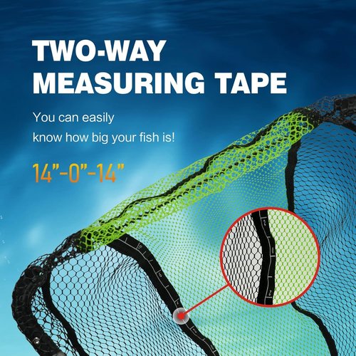 Black Paw Floating Fishing Net - Foldable Telescopic Design with Built-In Length Scale | Rubber Coated for Kayak & Trout Fishing