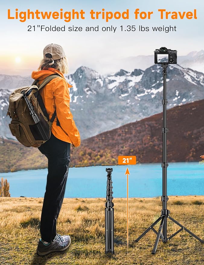 Phone Tripod, Camera Stand for iPhone, Compatible