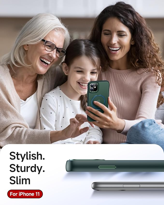 LeYi for iPhone-11 Cases with Kickstand Green for Magsafe Cover Funda para