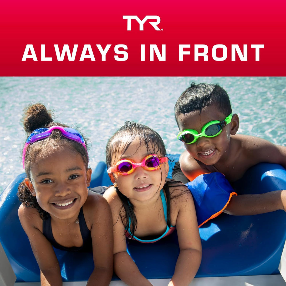 TYR Swimple Kids' Swim Goggles - Colorful Tie-Dye Design for Fun Pool Adventures