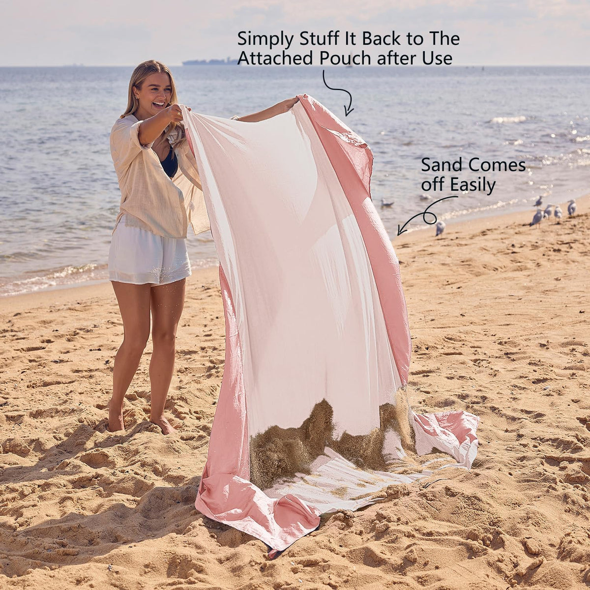 WEKAPO Beach Blanket - Extra Large Sandproof & Waterproof Mat | Quick-Drying, Compact Design for Picnics & Camping