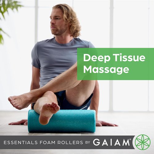 Gaiam Essentials Foam Roller - High Density Firm Deep Tissue Massager for Back Pain Relief