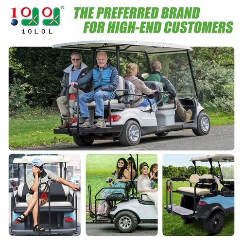 10L0L Golf Cart Rear Safety Grab Bar Universal Compatible with Yamaha Club Car EZGO Golf Cart with Reflective Triangle Board