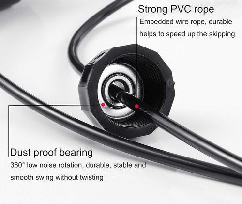 BOOMIBOO Adjustable Jump Rope - Tangle-Free Skipping Rope with Ball Bearings for All Ages | Perfect for Home & Gym Exercise