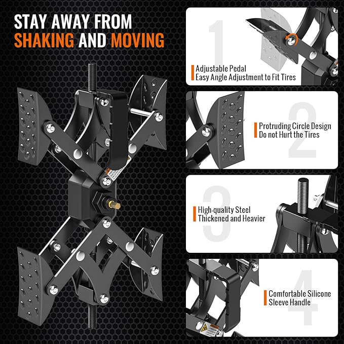 X-Shaped Wheel Chocks for Travel Trailer【Allow Drill Adjust】 RV Stabilizers X chocks Camper Wheel Chock for Travel Trailers RV Accessories Wrench Adjustable 3"-11.5" （2 PCS） Black