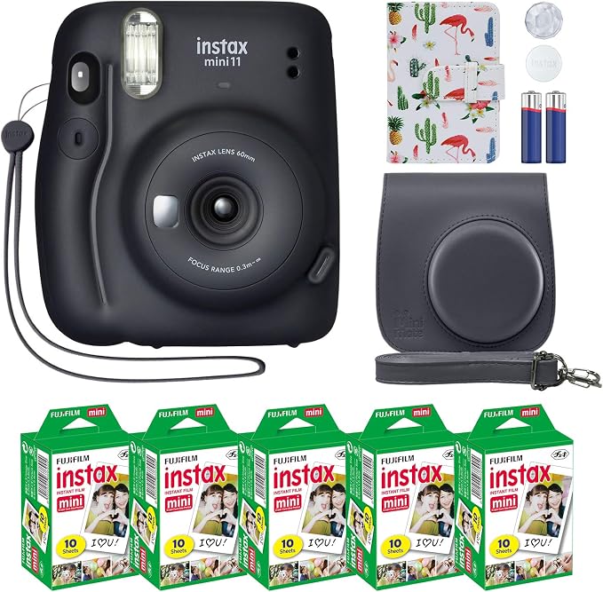 Fujifilm Instax Mini 11 Instant Camera Charcoal Gray + MiniMate Accessory