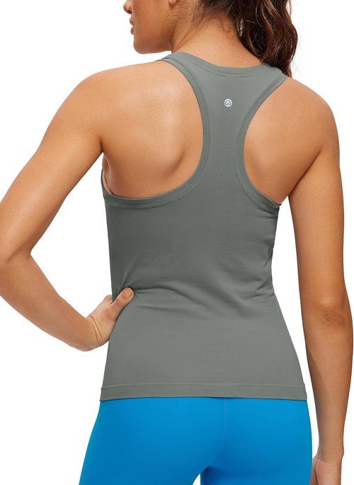 CRZ YOGA Seamless Racerback Tank Top - Women's Athletic Sleeveless Yoga Shirt | Comfortable Fit