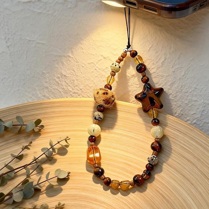 Cute Beaded Camera Wrist Strap for Phone, Digital Camera Charm Lanyard