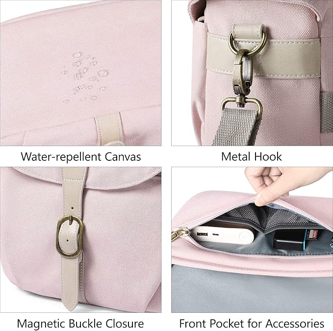 BAGSMART Camera Bag, SLR DSLR Canvas Crossbody Camera Case, Compact Camera