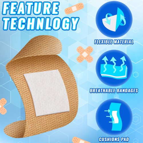 Marsui 200 Pcs Adhesive Spots Bandages Square Tan Adhesive Bandages Flexible Non Latex Knuckle Fingertip for Small Incisions Wound Care Discreet First Aid and Hides Skin Spots(1.5")
