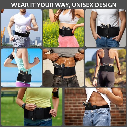 Accmor Belly Band Holster - Universal Concealed Carry Waistband Gun Holster for Men & Women | Neoprene, Right/Left Handed, Fits 9mm & Subcompact Pistols