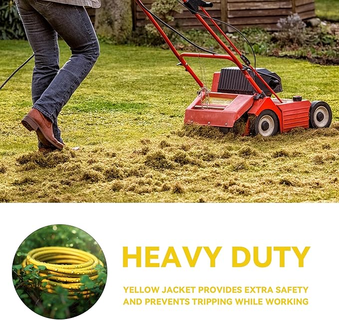 YOJOE Indoor Outdoor Extension Cord with Lighted End, 3 Prong 15A Weatherproof Power Cord, 12 Gauge Heavy Duty 3 ft Yellow Extension Cord for Garage, Garden and Home, 12/3 SJTW UL Listed