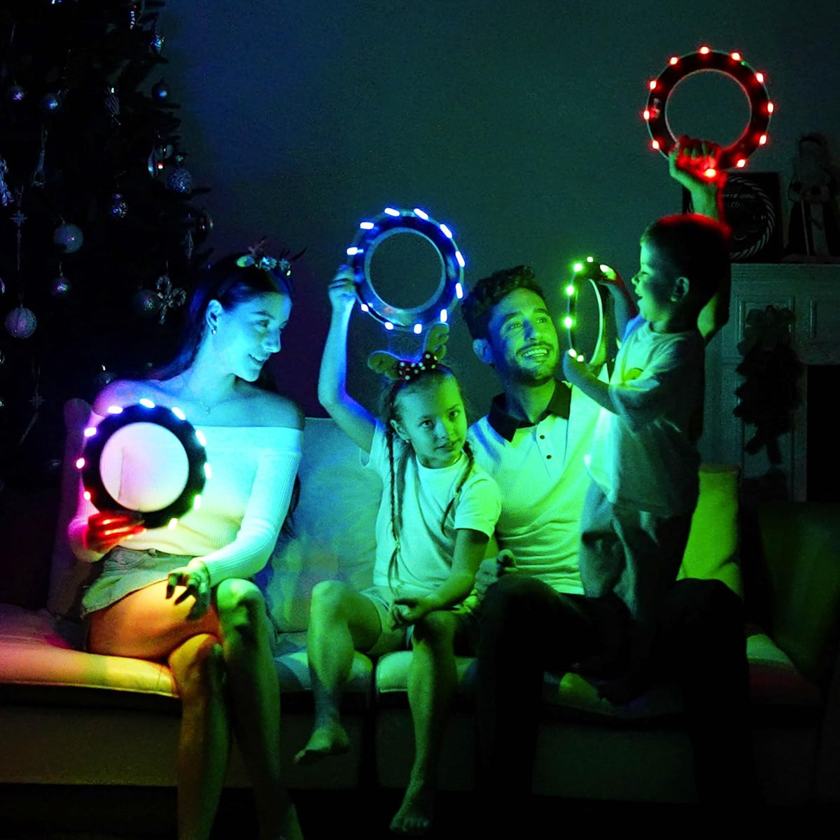 TOSY Flying Ring Bundle - Super Bright 12 LEDs in Blue & Green Colors | Perfect for Outdoor Fun