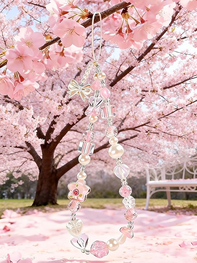 2 Pcs Phone Charm Strap Hand for iPhone Wrist Strap Camera Lanyard Pearl Beaded