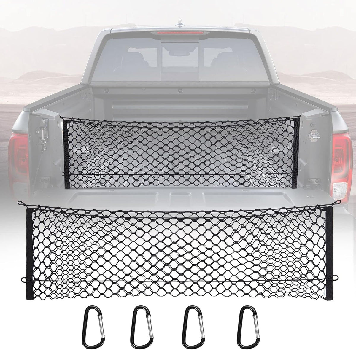 MICTUNING Upgraded 41 x 30 Inch Cargo Net Auto Trunk Rear Cargo Organizer Elastic Mesh Net Holder - Universal Fit for SUV Truck Mini Vans
