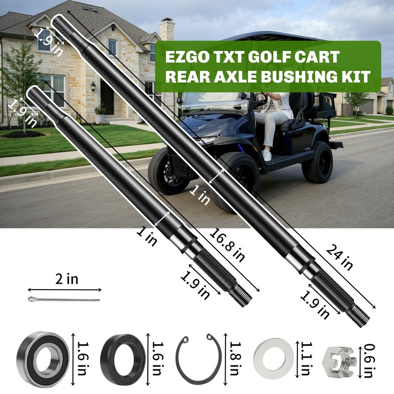 seosstt for 1994-2013 EZGO TXT Medalist Electric Golf cart Rear axle, Suitable for Golf cart Driver Side and Passenger Side Rear axle, can Replace The Original Factory Number 20377-G11 and 20377-G12