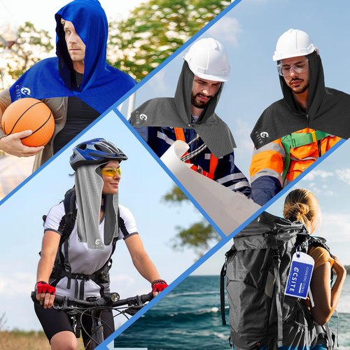 CSITE 3 Pack Cooling Hoodie Towels for Neck and Face, UPF 50 Sun Protection & Instant Cooling, Ice Towels for Hot Weather, Soft Breathable Towel for Sport, Work Out, Gym, Camping & More Activities