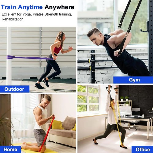 CroyVine Pull Up Bands Resistance Bands Set for Working Out,8 PC Long Exercise Bands & Fabric Booty Bands for Training Hip Thigh Glute Fitness,Home Workouts,Physical Therapy for Men Women