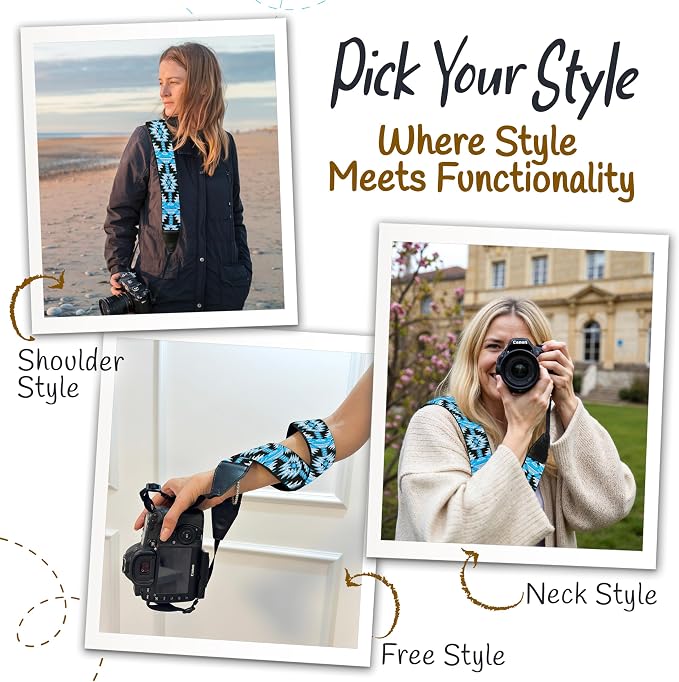 Art Tribute Camera Strap For Photographers Padded Universal Fit Neck Shoulder &