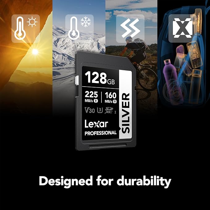 Lexar 128GB Professional Silver SD Card,