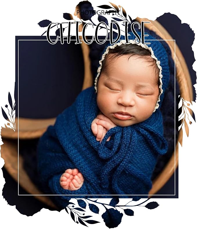 Newborn Photography Props Wraps & Ruffle Edge Bonnet