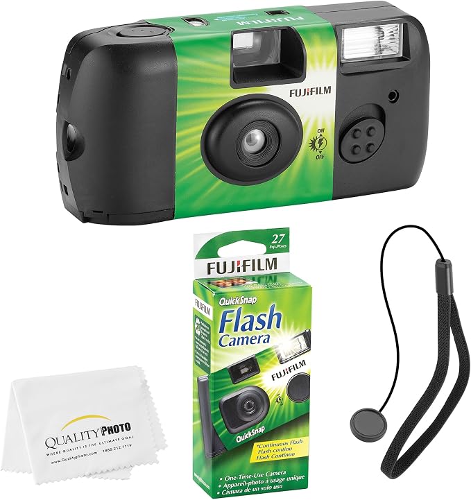Fujifilm QuickSnap Flash 400 Disposable 35mm Camera Bonus Hand Strap + Quality