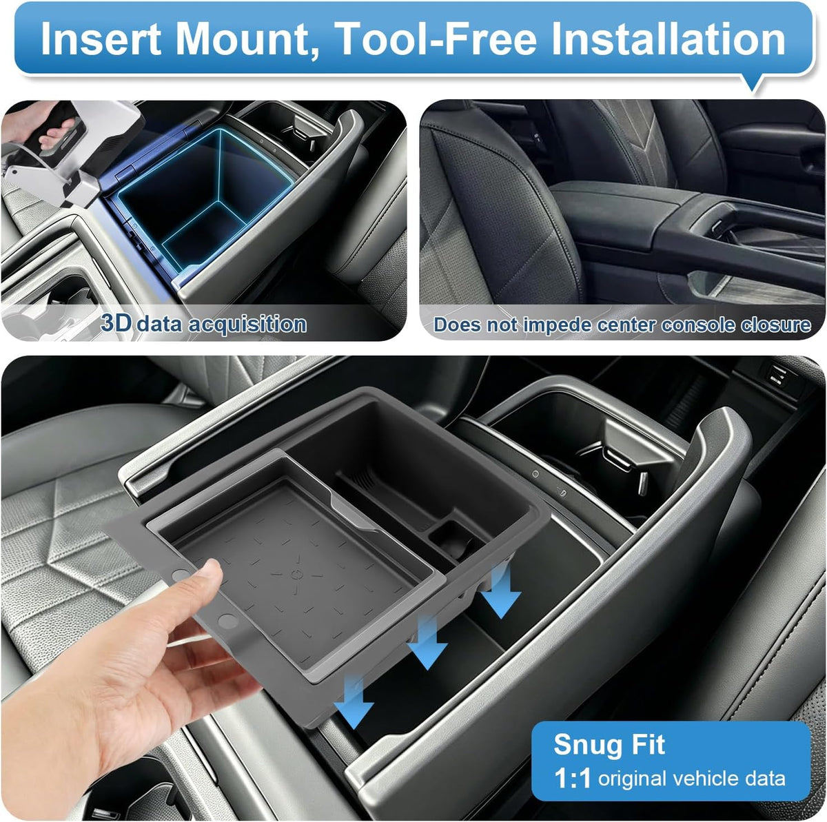 Double Layer, 2027 Telluride Center Console Organizer for Kia Telluride (SX Prestige, X-Line SX Prestige, X-Pro SX Prestige),Durable ABS&Anti-Slip Rubber Console Tray 2027 Telluride Accessories