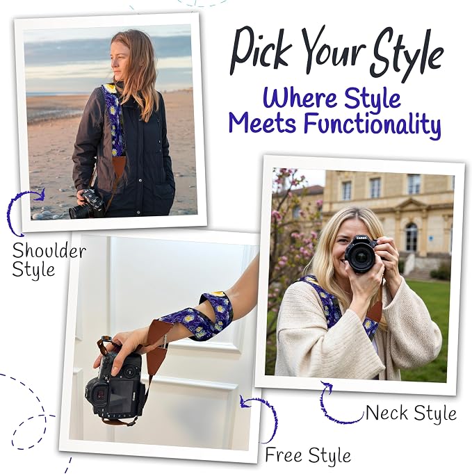 Camera Strap, Vintage Embroidered Neck Shoulder & Crossbody Camera Strap