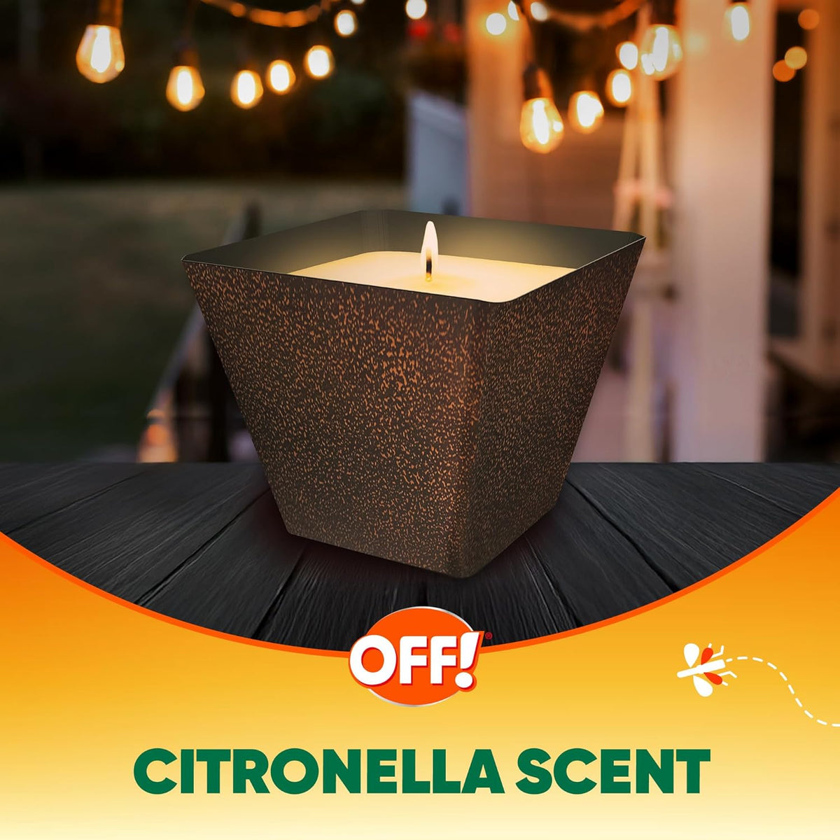 OFF! Citronella Scented Candle - Ambiance Enhancing Centerpiece | Burns Up to 25 Hours, 16 oz (Pack of 2)
