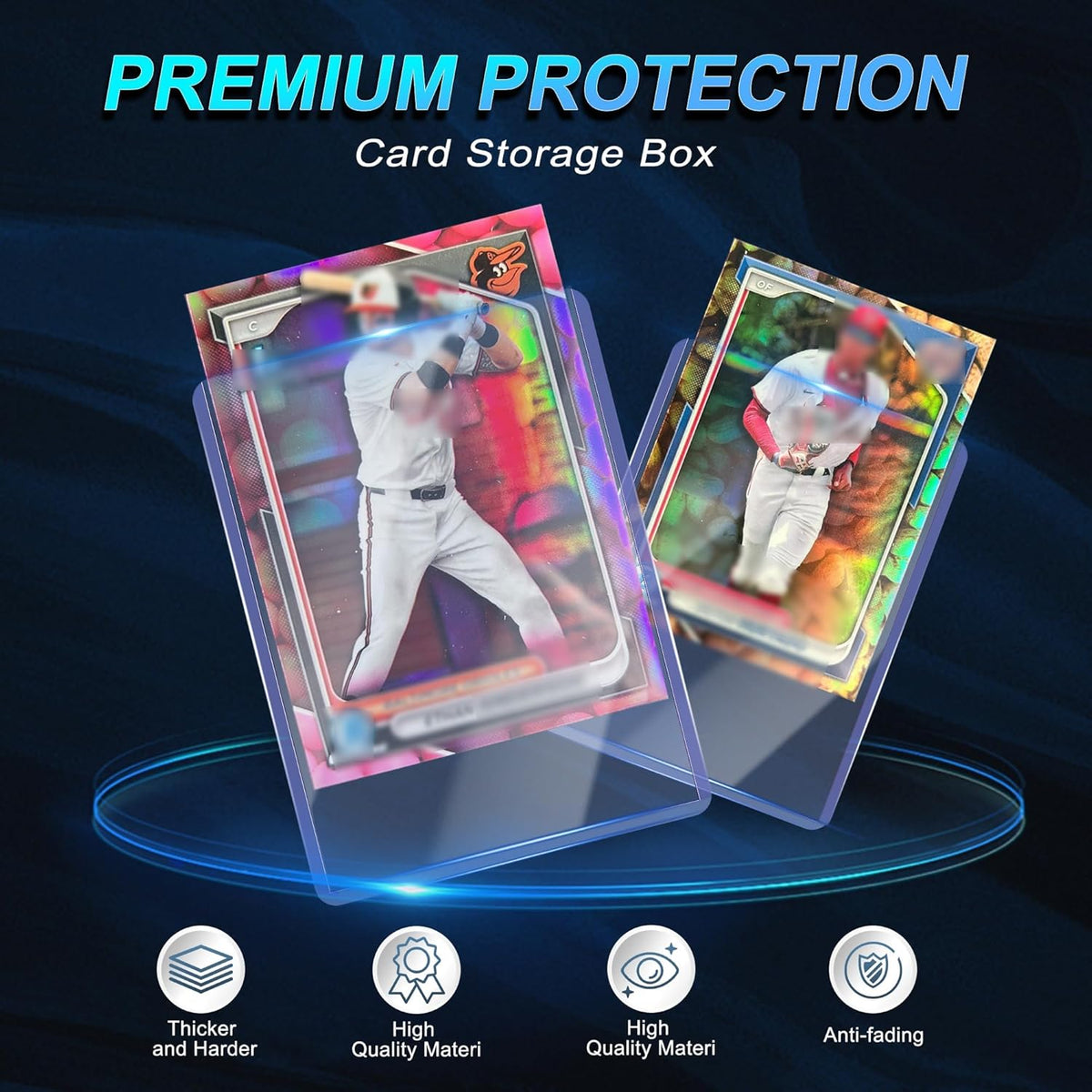 Skiennix 1000 Card Sleeves - Clear Hard Plastic Protectors for Trading Cards | 3" x 4" Size