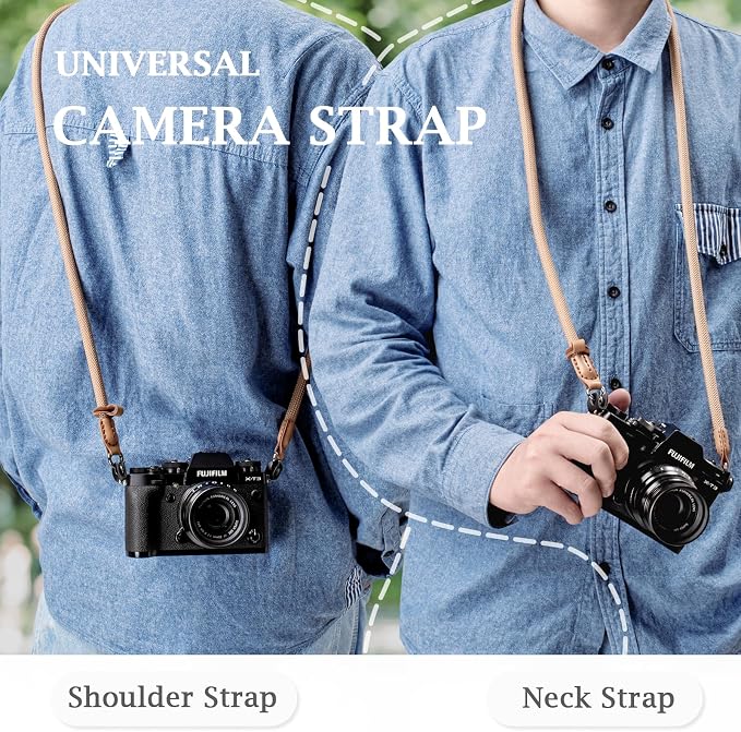 VOVMOEYA Nylon Braided Camera Rope Strap, Camera Neck Shoulder Strap