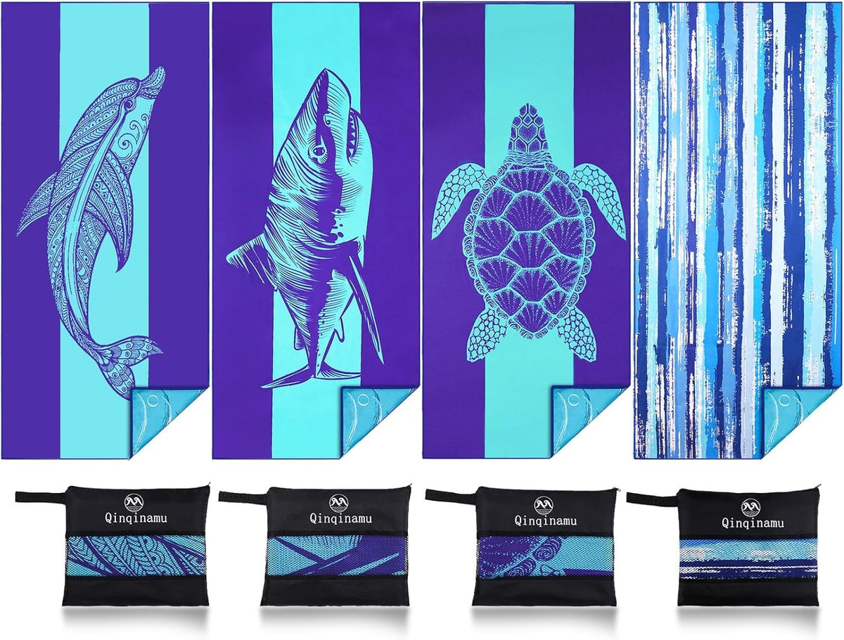 Skiennix Microfiber Beach Towels - Oversized, Lightweight, Sand-Free | 71"x32" XL for Travel & Yoga