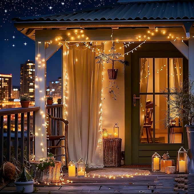 Warm White Led Connectable String Lights, 8 Modes Christmas String Light Plug in Classroom Lights, 33ft 100 LED Fairy Twinkle Light Outdoor for Christmas Tree Decor