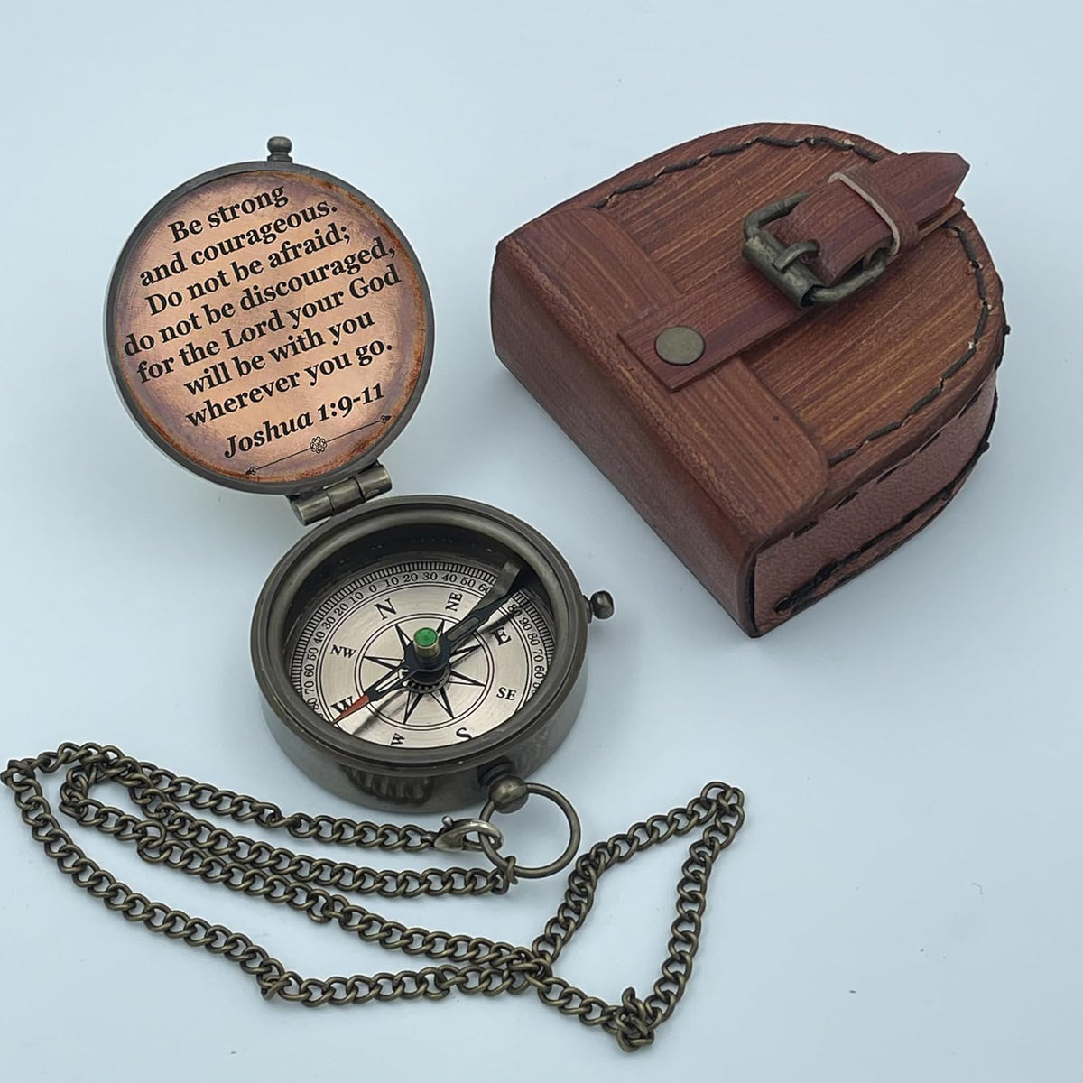 Regine Switzerland Personalized Keepsake Compass - Engraved Cross & Inspirational Message | Baptism & Confirmation Gift