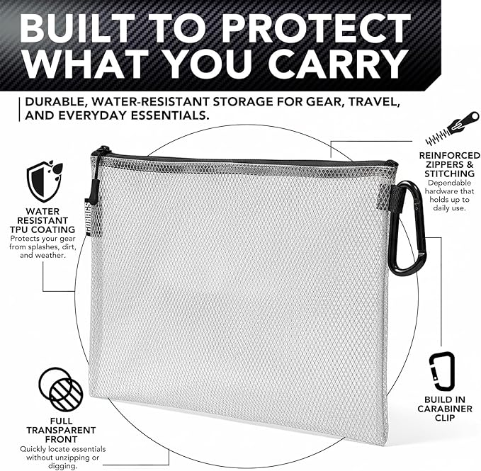 GOBAGS Air Production Extra-Small Clear Zipper Pouch – Cable Organizer & Travel