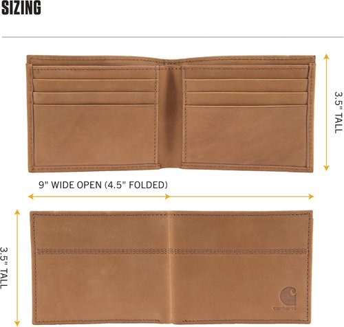 Carhartt Men's Casual Saddle Leather Wallet - Stylish, Durable Design | Multiple Colors Available