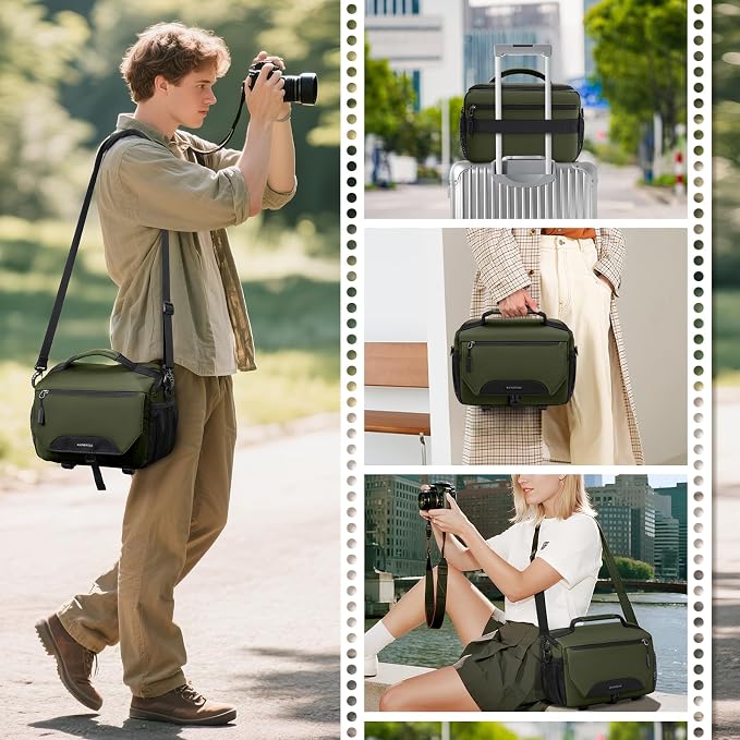 RAINSMORE Camera Bag, DSLR/SLR/Mirrorless Small Camera Sling Bag Waterproof