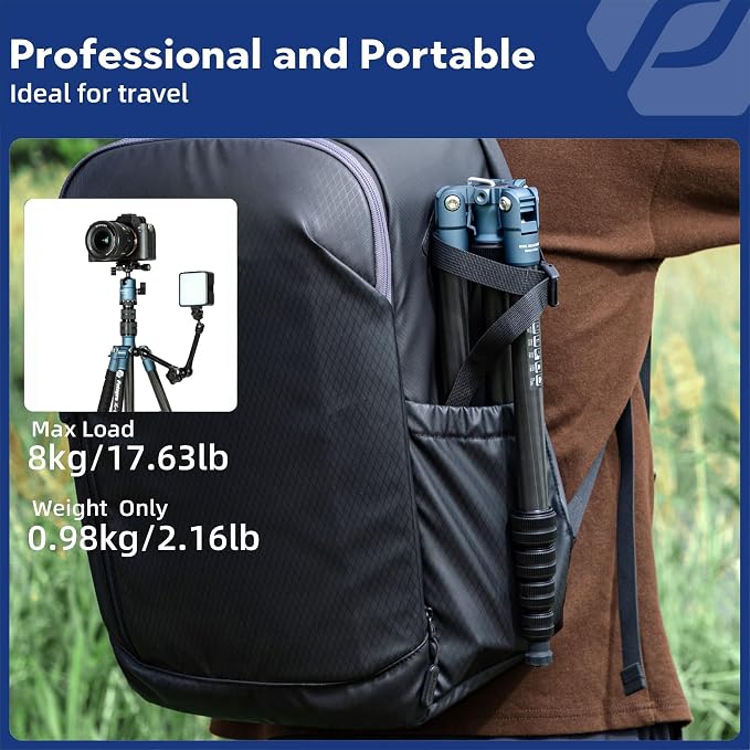 Fotopro 59" Carbon Fiber Travel Tripod Compact Camera Tripod