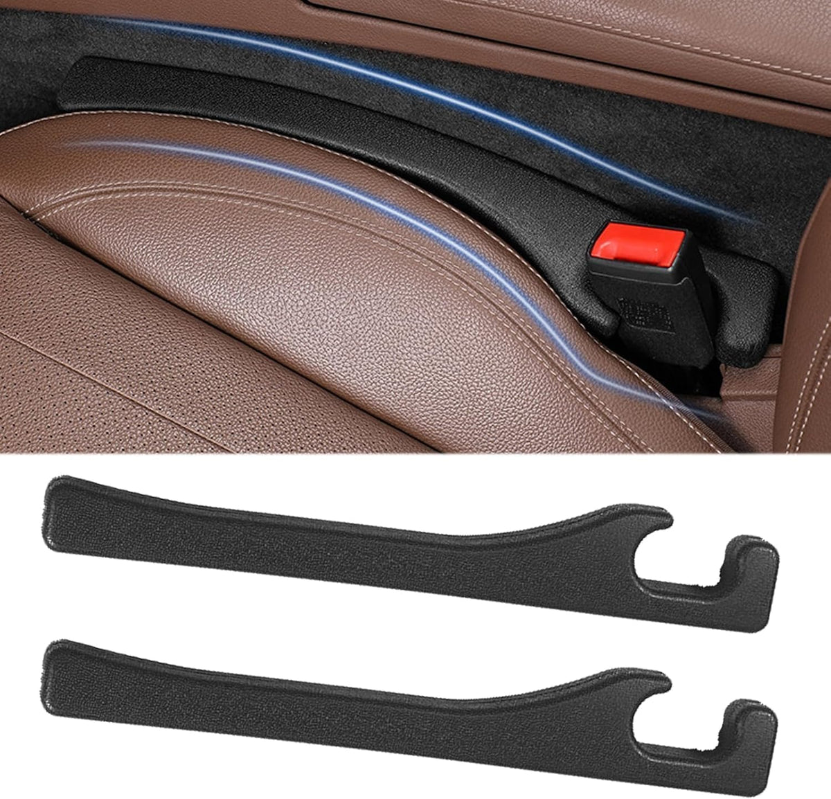 Car Seat Gap Filler, Black Universal Seat Gap Plug, Locker Anti-Drop Console Catcher Phone Keys Storage for Car Truck SUV Auto Accessories