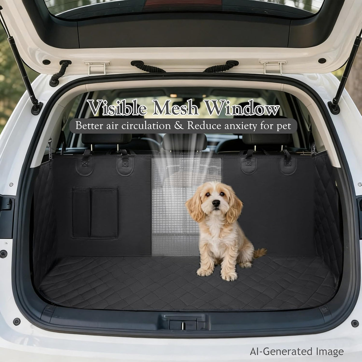 Waterproof 600D Oxford Dog Car Seat Cover Anti‑Slip Hammock Mesh