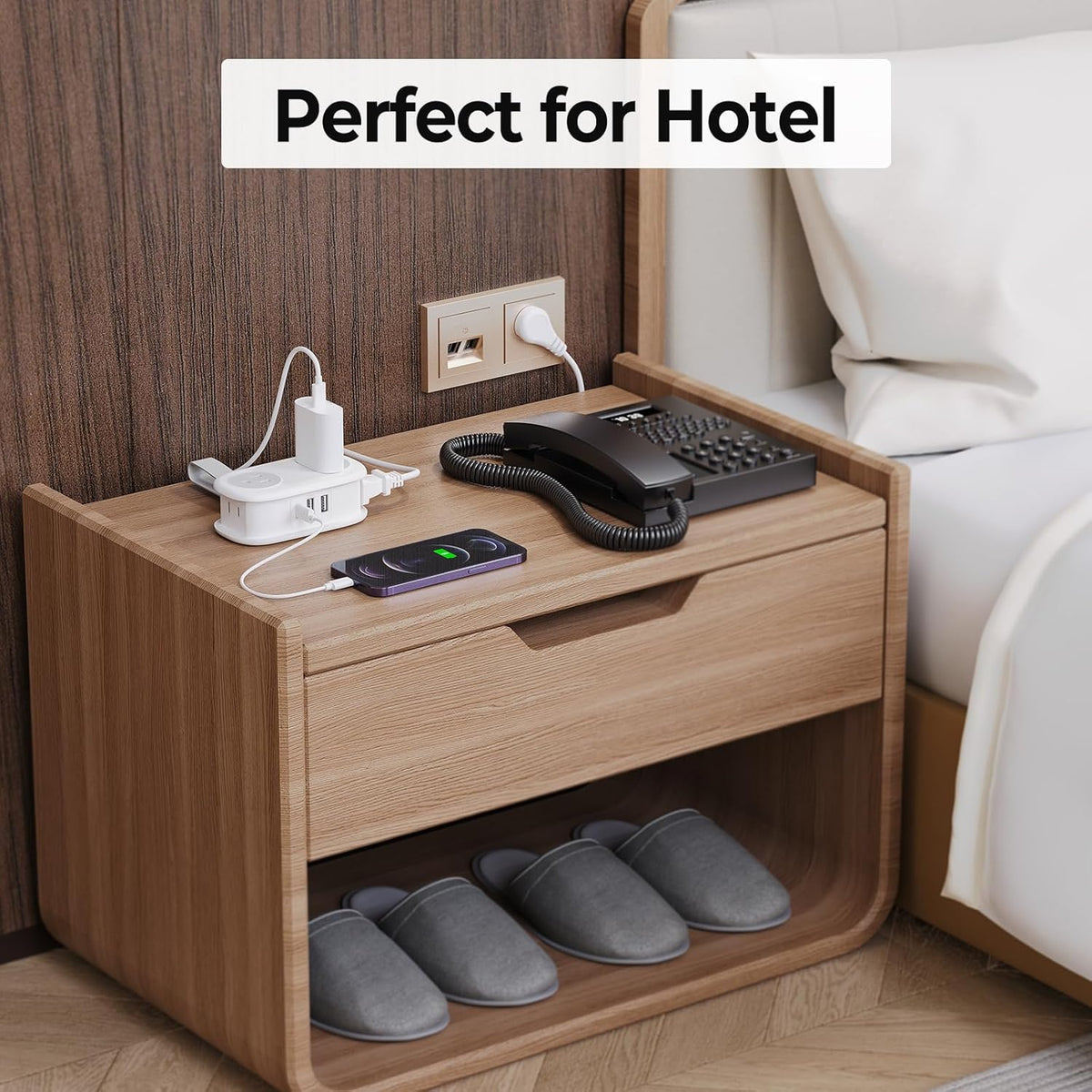 ORICO Travel Power Strip - 4 Outlets & 3 USB Ports (1 USB-C) | Compact 4FT Extension Cord for Hotels & Cruises