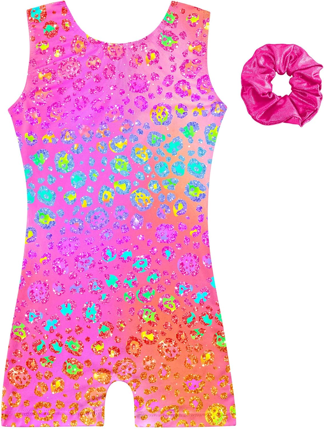 Regine Switzerland Girls' Sleeveless Gymnastics Leotard - Sparkly Biketard with Shorts