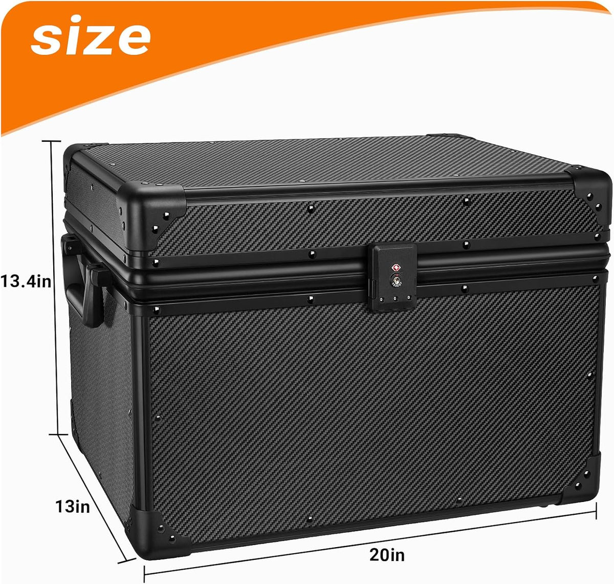 T-carbon Carbon Fiber Trunk Organizer SUV Trunk Organizer 20 * 13 * 13.4IN