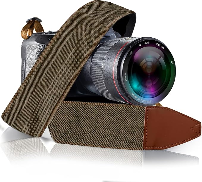 Art Tribute Camera Strap, Vintage Embroidered Neck Shoulder & Crossbody Camera