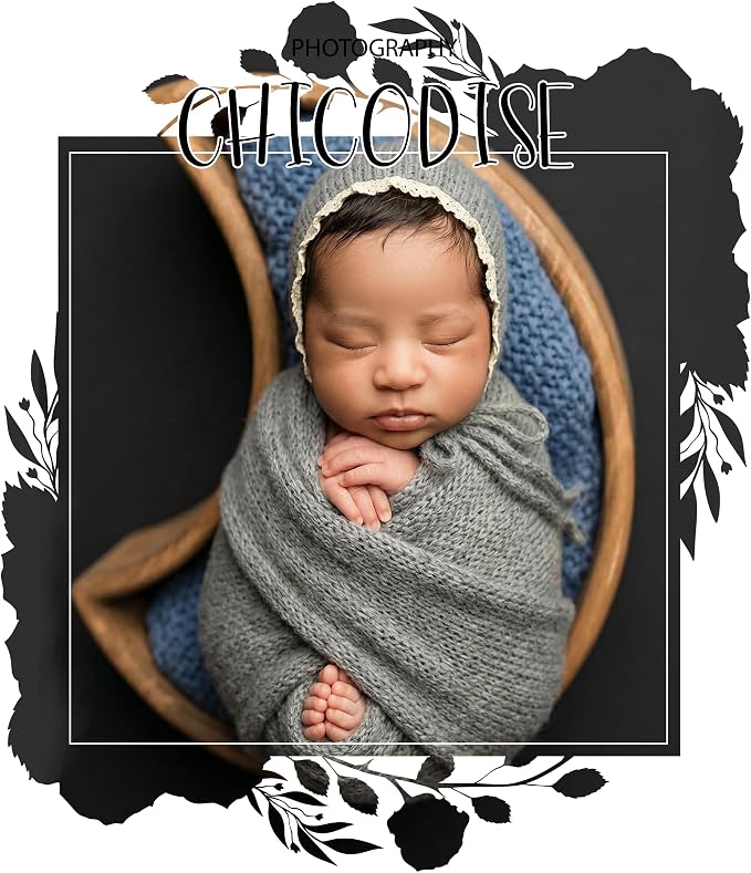 Newborn Photography Props Wraps & Ruffle Edge Bonnet