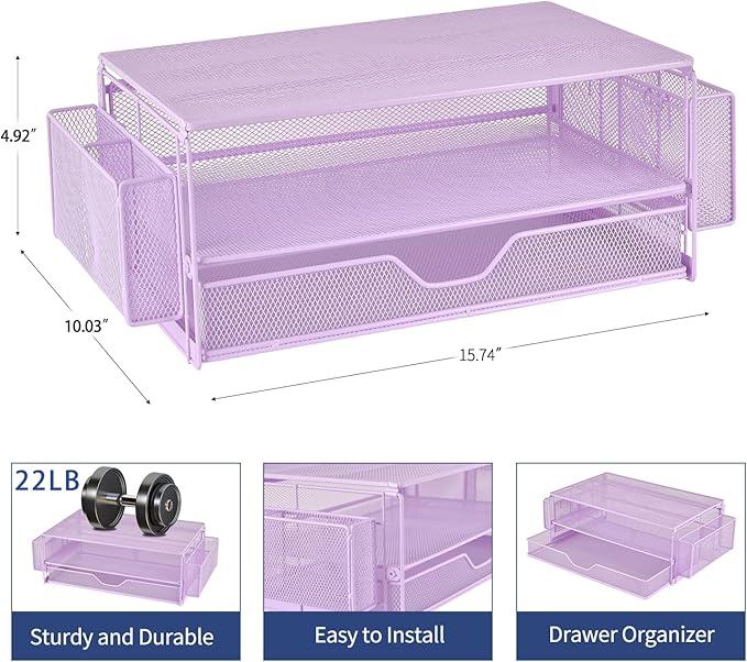 AUPSEN Computer Monitor Stands Riser，2-Tier Desk Organizers and Accessories
